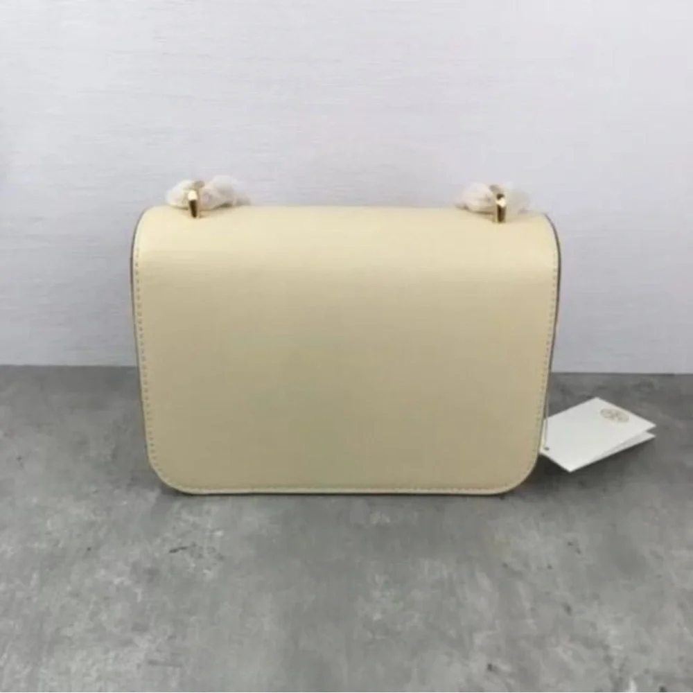 Tory Burch Beige Kira Convertible Crossbody with Gold Logo